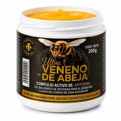 Pote de Ultra Bee Venom 200 g con apitoxina