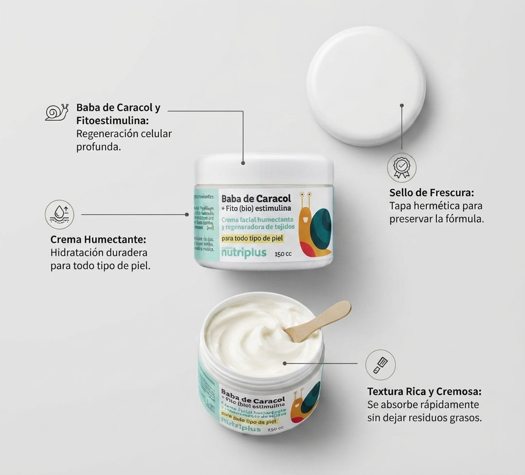 Crema Facial Baba de Caracol + Fito Bioestimulina · 150 cc
