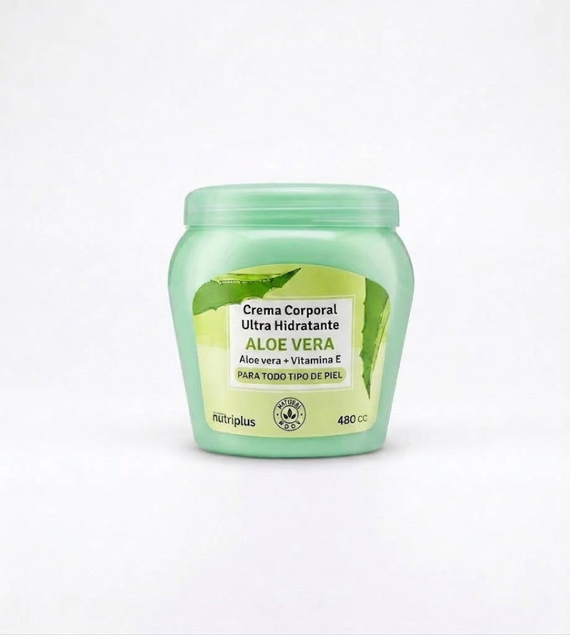Pote de crema hidratante de aloe vera